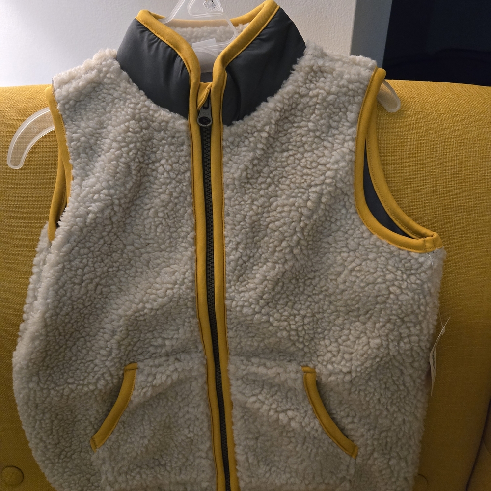 Old Navy Kids Sherpa Vest with Yellow Accents